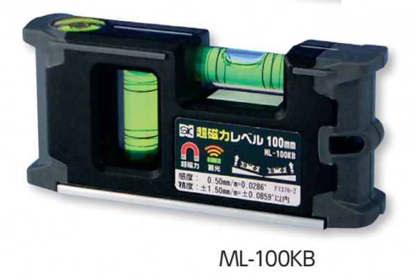 Thước thủy Mini màu đen có từ Niigata Seiki ML-100KB